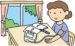 イラスト：血圧を測定