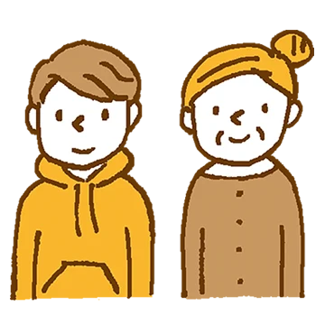 イラスト：若い人・高齢の人
