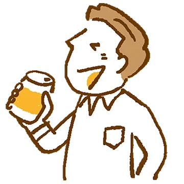 イラスト：すきっ腹で飲む