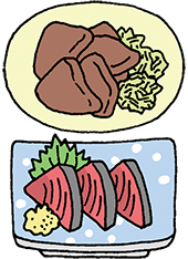 イラスト：プリン体の多い食品