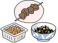 イラスト：鉄を多く含む食品