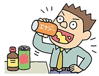 イラスト：「遅い夕食・夜食」に注意