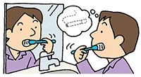 イラスト：歯を磨く